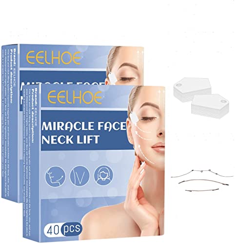 Face Tape Lifting Unsichtbar mit Schnur, Unsichtbare Atmungsaktive Face Lifting Patches Dünne Gesichtsaufkleber, Für Frauen, Hals, Augen, Gesicht, Hautpflege (2 Kartons) von Sentechx