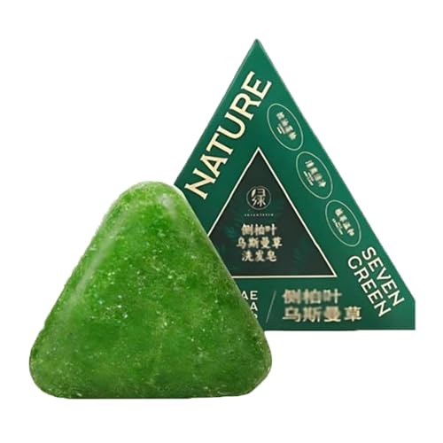 Nature Triangle Shampoo Bar, natürliches Zypressenblatt Usman Grass festes Shampoo, Kräuterhaarpflege, grüne Seife für Damen und Herren Nature Triangle Shampoo Bar, natürliches Zypressenblatt Usman Grass festes Shampoo, Kräuterhaarpflege, grüne Seife für Damen und Herren von Sentechx