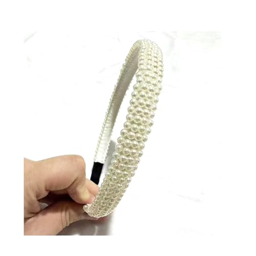 Haarreifen Damen,Senteen 5 Stück Haarband Haarreif Damen Trachten Perlen Haarreif Weiß Haarreifen Brautstirnband Stirnbänder Haarband mit Künstlichen Perlen Perlenstirnband für Damen Mädchen von Senteen