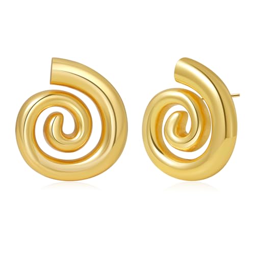 Senteria 14K Vergoldet Ohrstecker Gold Leicht Ohrringe Gold Hängend Hypoallergen Statement Goldene Ohrringe Damen von Senteria