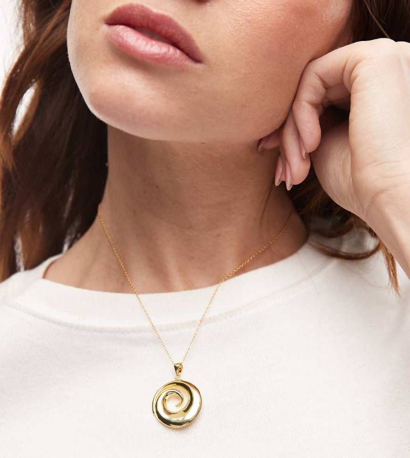 Seol + Gold - Halskette aus 18-karätigem Gold-Vermeil mit spiralförmigem Anhänger-Goldfarben von Seol + Gold