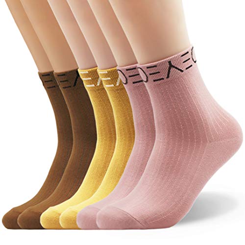 Seoulmade Damen Herren 6x Paar Socken 40-44 in Pink Gelb Braun premium Baumwolle fusselfrei BTS 39-42 von Seoulmade