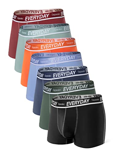 Separatec 7 Pack Multicolour für alltägliche Herren-Boxershorts Atmungsaktive Unterwäsche-Shorts aus weicher Baumwolle mit unterstützender separater Doppeltasche,L,Kurz-mehrfarbig von Separatec