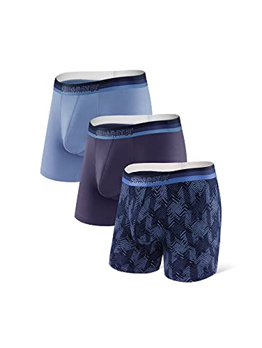 Separatec Boxershorts Herren 3er Pack Männer Men Unterwäsche Unterhosen Retroshorts Bambus Rayon mit separaten Beuteln Unterwäsche, S von Separatec