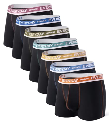 Separatec Boxershorts Herren 7er Pack aus Weicher Baumwolle Unterhosen Männer mit Unterstützender Separater Doppeltasche von Separatec