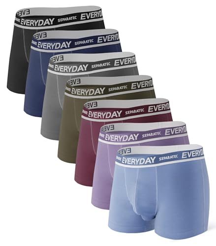 Separatec Boxershorts Herren 7er Pack aus Weicher Baumwolle Unterhosen Männer mit Unterstützender Separater Doppeltasche von Separatec