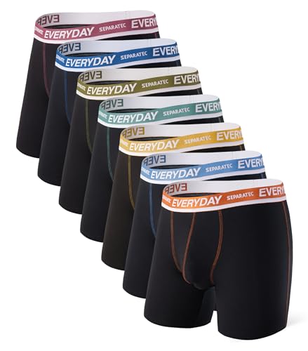 Separatec Boxershorts Herren 7er Pack aus Weicher Baumwolle Unterhosen Männer mit Unterstützender Separater Doppeltasche von Separatec
