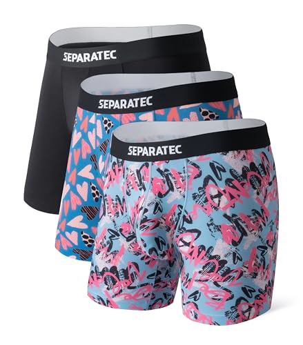 Separatec Boxershorts Herren Bambus Rayon Bedruckte Höschen mit Doppelter Beutel 3er Pack Separatec Boxershorts Herren Bambus Rayon Bedruckte Höschen mit Doppelter Beutel 3er Pack von Separatec