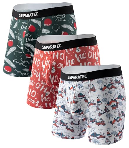 Separatec Boxershorts Herren Bambus Rayon Bedruckte Höschen mit Doppelter Beutel 3er Pack von Separatec