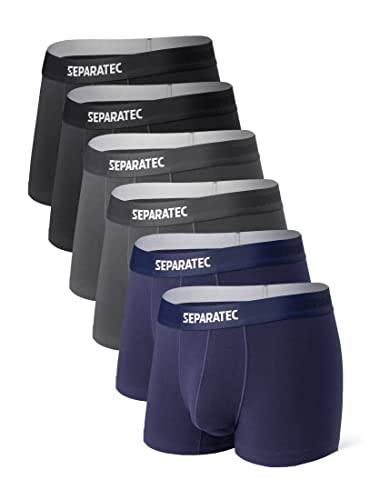 Separatec Herren Baumwolle Unterwäsche mit Separaten Beuteln Weiche Boxershorts 6er Pack von Separatec