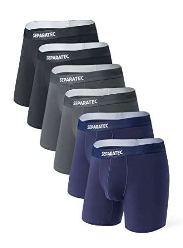 Separatec Herren Baumwolle Unterwäsche mit Separaten Beuteln Weiche Boxershorts 6er Pack von Separatec