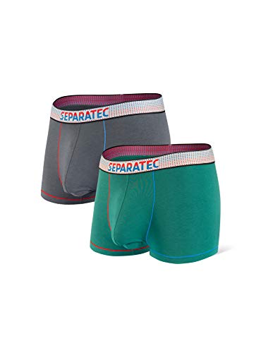 Separatec Herren Boxershorts Baumwolle Mikromodal Unterhosen mit Separaten Beuteln 2er Pack von Separatec