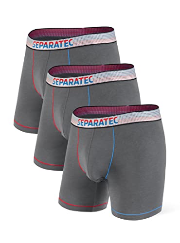 Separatec Herren Boxershorts Baumwolle Mikromodal Unterhosen mit Separaten Beuteln 3er Pack von Separatec