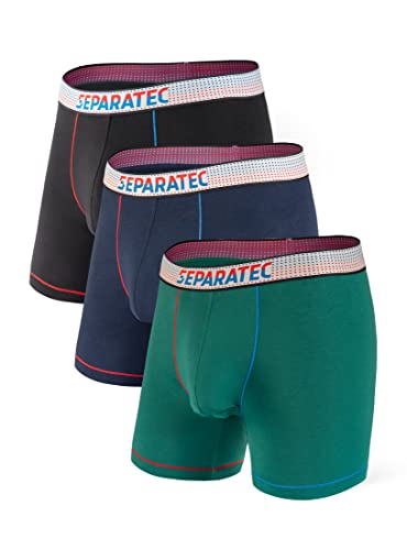 Separatec Herren Boxershorts Baumwolle Mikromodal Unterhosen mit Separaten Beuteln 3er Pack von Separatec