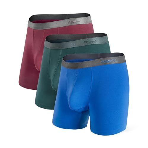 Separatec Herren Boxershorts Glattes Bambus Rayon mit separaten Beuteln Unterwäsche Boxershorts Stilvolle Badehose, 3er Pack von Separatec