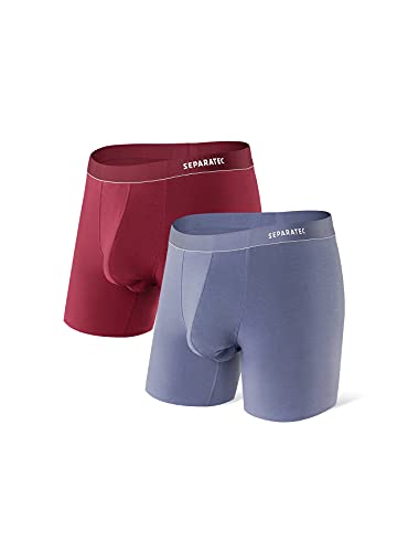 Separatec Herren Boxershorts mit Separaten Beuteln Mikromodal Unterwäsche Stilvolle Retroshorts 2er Pack von Separatec