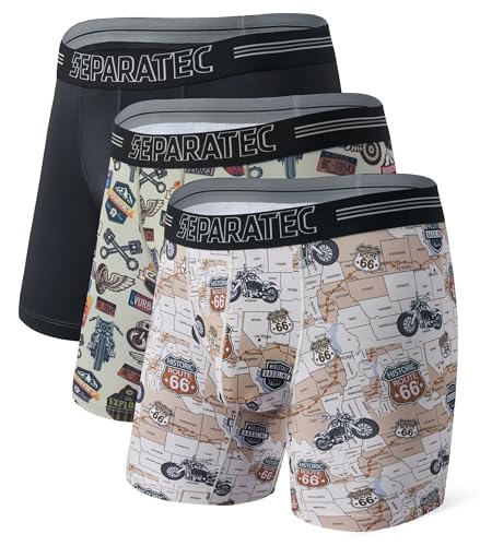 Separatec Herren Boxershorts mit Stützbeutel Leichte, schnell trocknende, Funktionelle Männer Unterwäsche 3 oder 5 Pack von Separatec