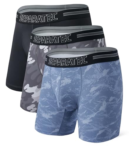 Separatec Herren Boxershorts mit Stützbeutel Leichte, schnell trocknende, Funktionelle Männer Unterwäsche 3 oder 5 Pack von Separatec