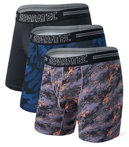Separatec Herren Boxershorts mit Stützbeutel Leichte, schnell trocknende, Funktionelle Männer Unterwäsche 3 oder 5 Pack von Separatec