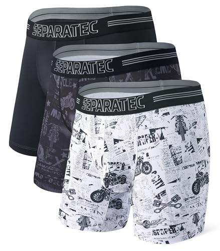 Separatec Herren Boxershorts mit Stützbeutel Leichte, schnell trocknende, Funktionelle Männer Unterwäsche 3 oder 5 Pack von Separatec
