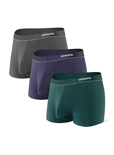 Separatec Herren Modal Boxershorts Doppel Beutel Unterwäsche Weiche Atmungsaktive Ultra Bequeme Unterhosen 3er Pack von Separatec