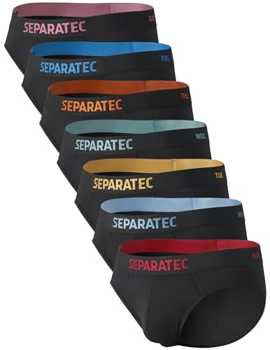 Separatec Herren Slips 7er Pack Doppelter Beutel Männer Unterhosen Bambus Rayon Atmungsaktive Weiche Unterwäsche von Separatec