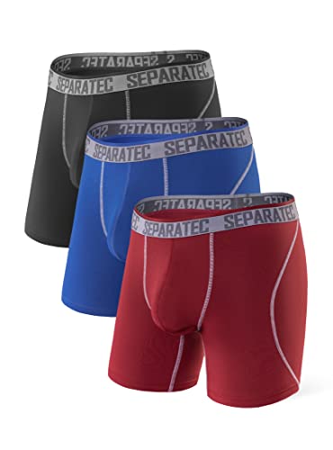 Separatec Sport Male Boxershorts Schnelltrocknende Herren Unterhosen mit Doppelter Beutel Retroshorts 3er Pack von Separatec