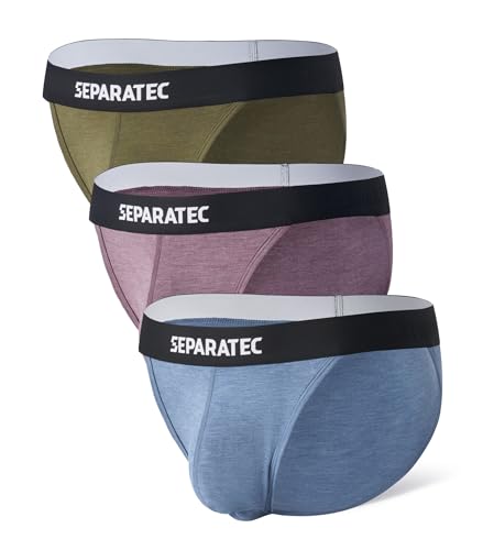 Separatec Herren Strings Atmungsaktiv Weich Rumble Enhancement Doppeltasche Herren Slips 3er Pack von Separatec