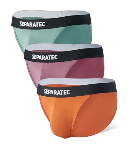 Separatec Herren Strings Atmungsaktiv Weich Rumble Enhancement Doppeltasche Herren Slips 3er Pack von Separatec
