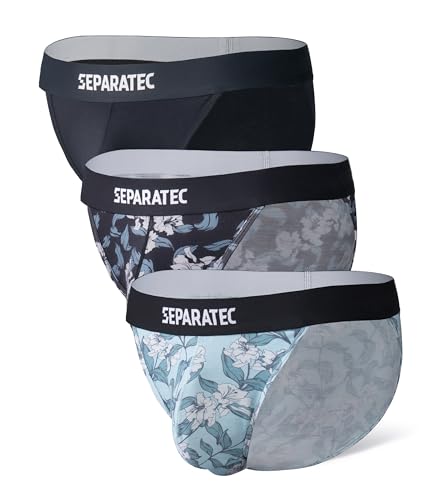 Separatec Herren Strings Atmungsaktiv Weich Rumble Enhancement Doppeltasche Herren Slips 3er Pack von Separatec