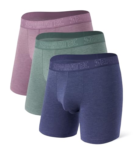 Separatec Herren Unterwäsche Bambus Rayon Weich Atmungsaktiv Stretch Klassisch Unterhosen kein Etikett Dual Pouch Slips 3 Pack von Separatec