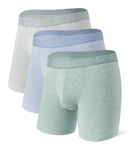 Separatec Herren Unterwäsche Bambus Rayon Weich Atmungsaktiv Stretch Klassisch Unterhosen kein Etikett Dual Pouch Slips 3 Pack von Separatec