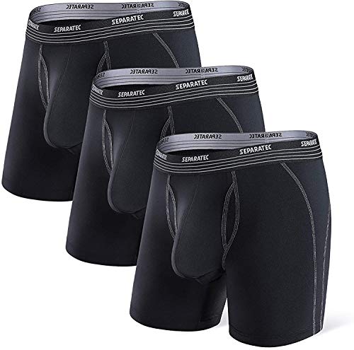 Separatec Sport Boxershorts Herren Schnelltrocknende Unterhosen Männer mit Doppelter Beutel Retroshorts 3er Pack von Separatec