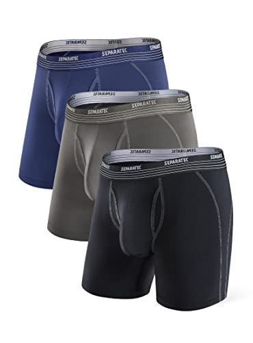 Separatec Sport Boxershorts Herren Schnelltrocknende Unterhosen Männer mit Doppelter Beutel Retroshorts 3er Pack von Separatec