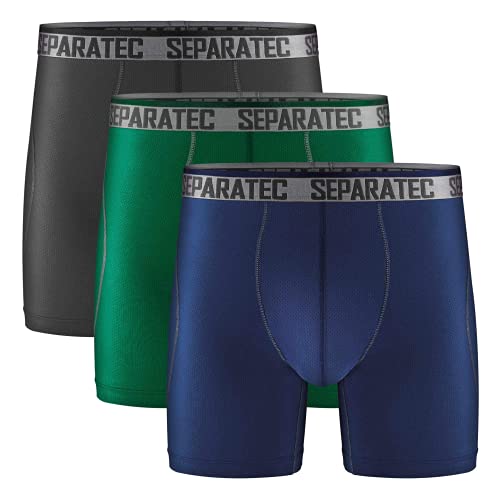 Separatec Sport Male Boxershorts Schnelltrocknende Herren Unterhosen mit Doppelter Beutel Retroshorts 3er Pack von Separatec