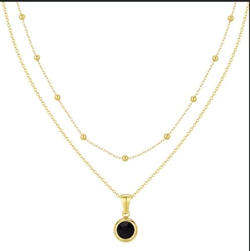 Sepfavo 14 Karat Gold gestapelte Geburtsstein-Halskette, Schmuck einzigartiges Geburtstagsgeschenk Sepfavo 14 Karat Gold gestapelte Geburtsstein-Halskette, Schmuck einzigartiges Geburtstagsgeschenk von Sepfavo