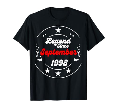September 1998 Geburtstag Legend Man Boy Seit September 1998 T-Shirt September 1998 Geburtstag Legend Man Boy Seit September 1998 T-Shirt von September 1998 Birthday Legendary Since 1998 Men