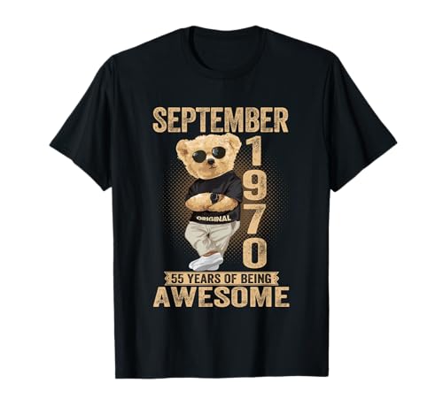 September 55. Geburtstag Männer Frauen 1970 Toller Teddybär T-Shirt September 55. Geburtstag Männer Frauen 1970 Toller Teddybär T-Shirt von September 55th Birthday Men Women 1970 Awesome Tee