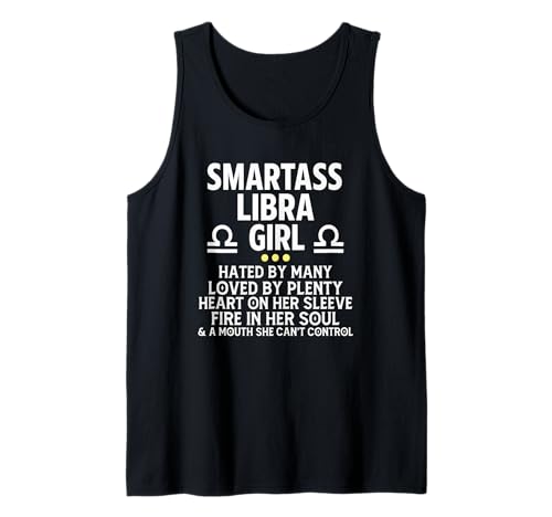 Smartass Waage Girl Lustiges Sternzeichen Astrologie Horoskop Tank Top Smartass Waage Girl Lustiges Sternzeichen Astrologie Horoskop Tank Top von September October Birthday Gift Horoscope Shirt