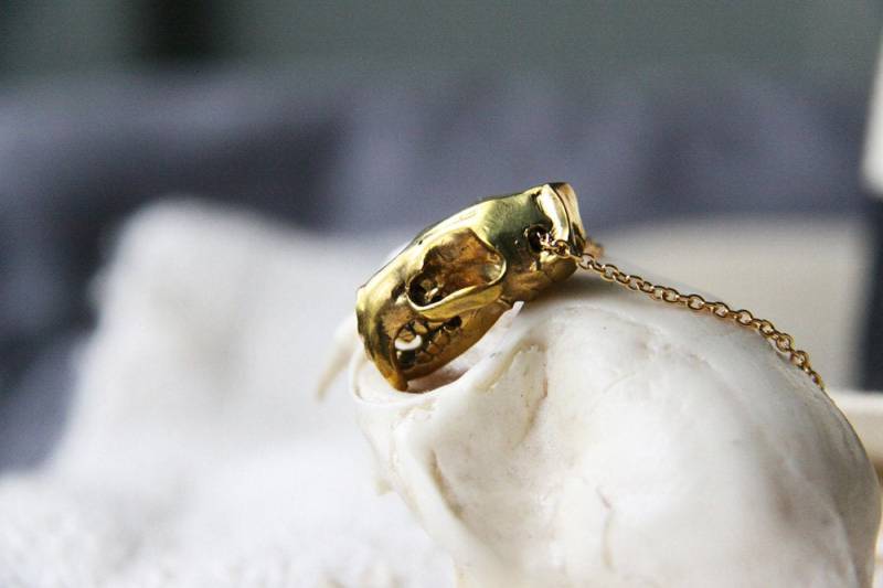 Coyote Skull Charm Halskette - September Zimmer Handgemachter Schmuck von SeptemberRoom