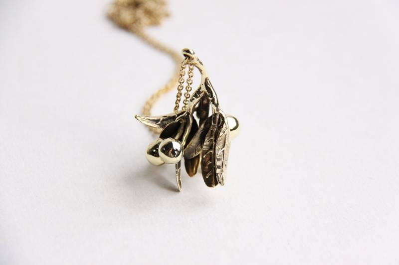 Kirschbaum Charm Halskette - Anhänger Einzigartiger Moderner Schmuck/Messing 925 Sterling Silber Vergoldet von SeptemberRoom