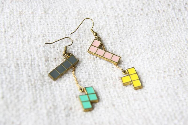 Tetris Ohrringe - Handgemachter Schmuck September Raum von SeptemberRoom