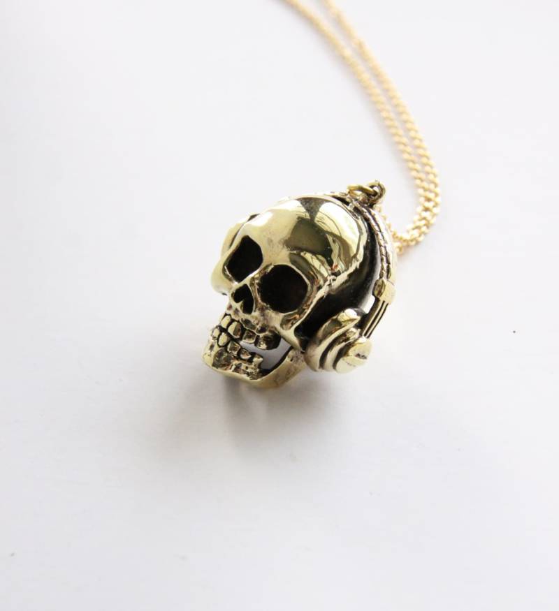 Totenkopf Mit Dj Kopfhörer Anhänger/Halskette von SeptemberRoom