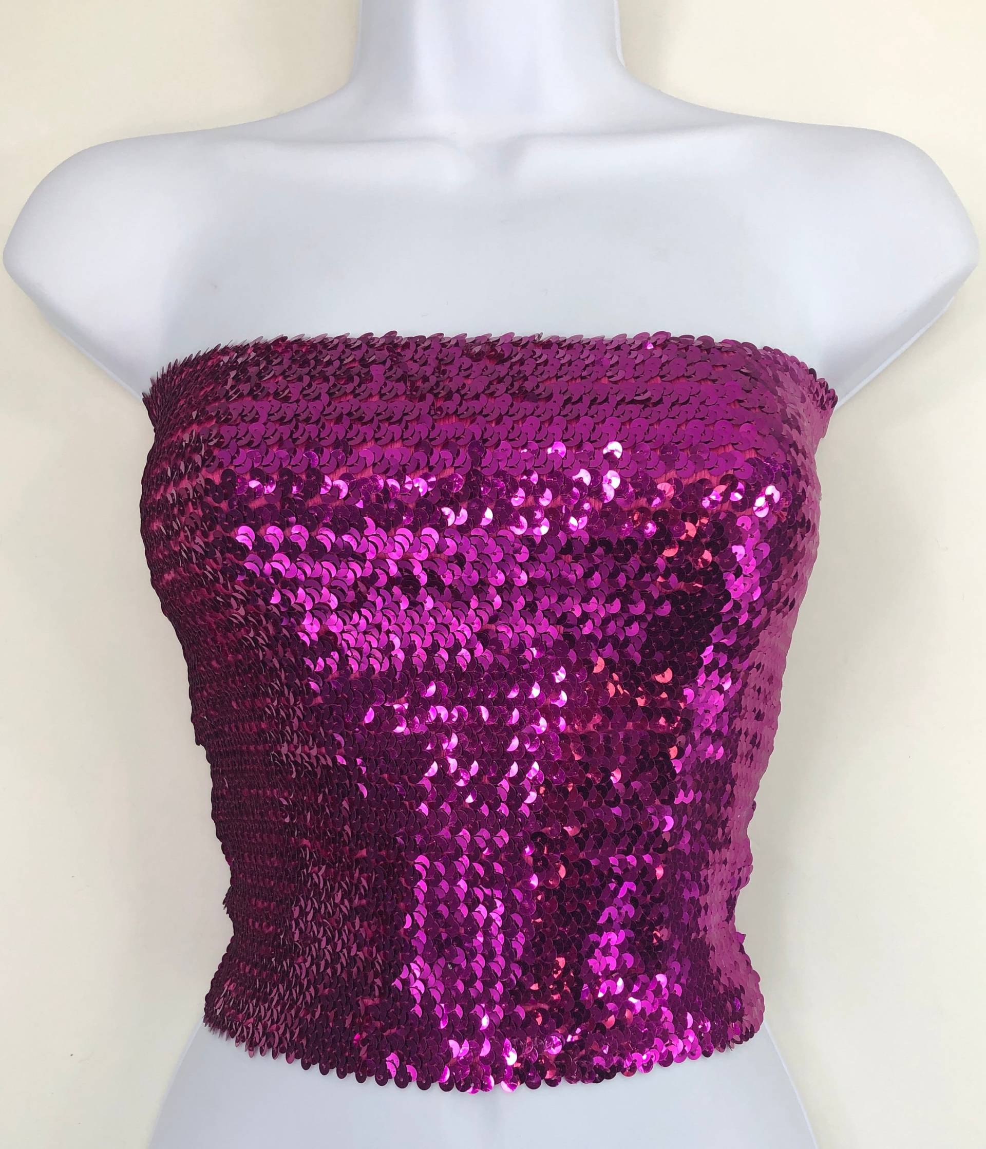 Fuchsia Pailletten Schlauch Top von SequinKing