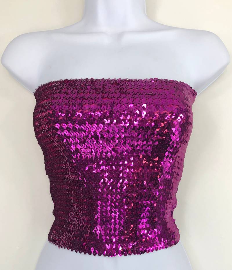 Fuchsia Pailletten Schlauch Top Fuchsia Pailletten Schlauch Top von SequinKing