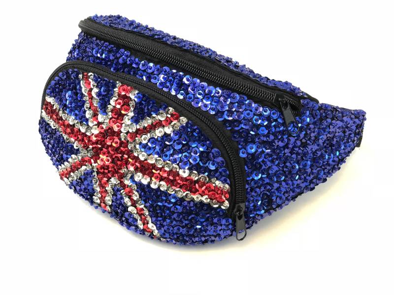 Großbritannien Union Flagge Pailletten Fanny Pack Großbritannien Union Flagge Pailletten Fanny Pack von SequinKing