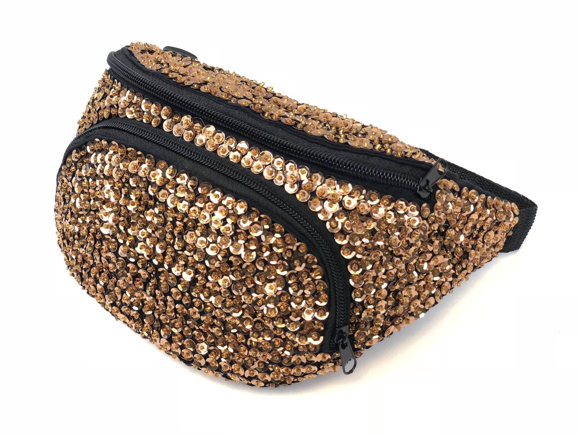 Kupfer Braun/Gold Pailletten Bauchtasche von SequinKing