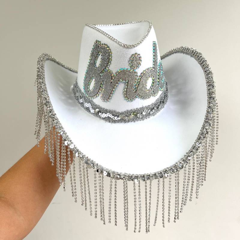 Bride To Be Cowboyhut Bachelorette Weißer Stetson Brauthut von SequinSouls