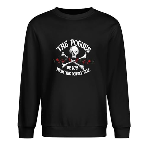 DuPu he Pogues - Anchor Logo Shirt Men's Long Sleeve Crewneck 100% Cotton Pullover Sweatshirts Black XXL von Será