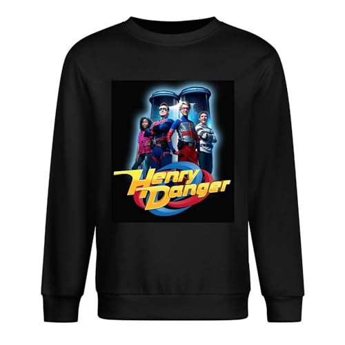 Henry Danger Control Room Graphic Kawaii Clothes Designer Men Men's Long Sleeve Crewneck 100% Cotton Pullover Sweatshirts Black S von Será